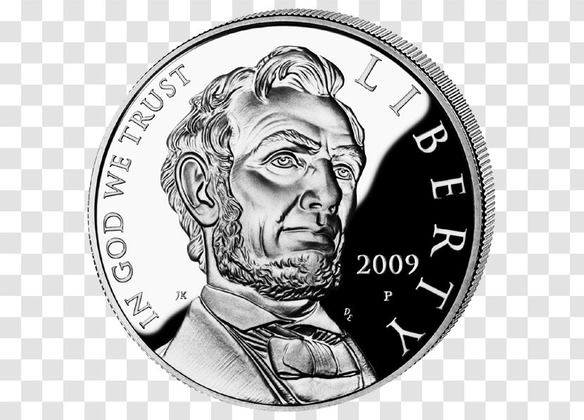 United States Mint Dollar Coin Commemorative Lincoln Cent - Monochrome Transparent PNG