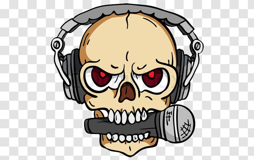 Microphone Headphones Drawing Skull - Frame - Headset Vector Transparent PNG