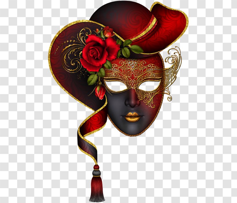 Carnival Of Venice Mask Masquerade Ball - Venetian Masks - Red Transparent PNG