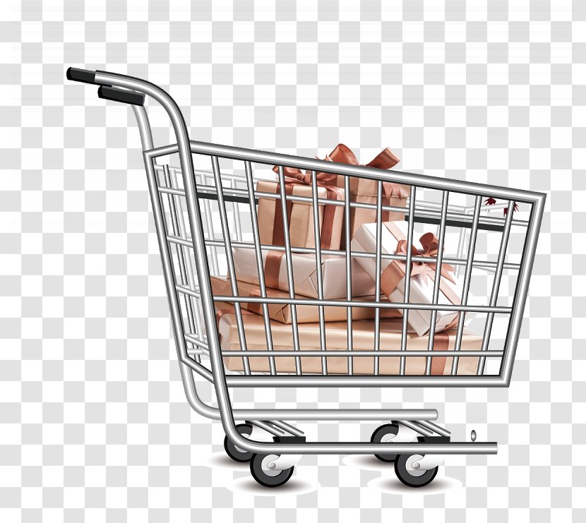 Supermarket Cartoon - Shopping Centre - Storage Basket Vehicle Transparent PNG