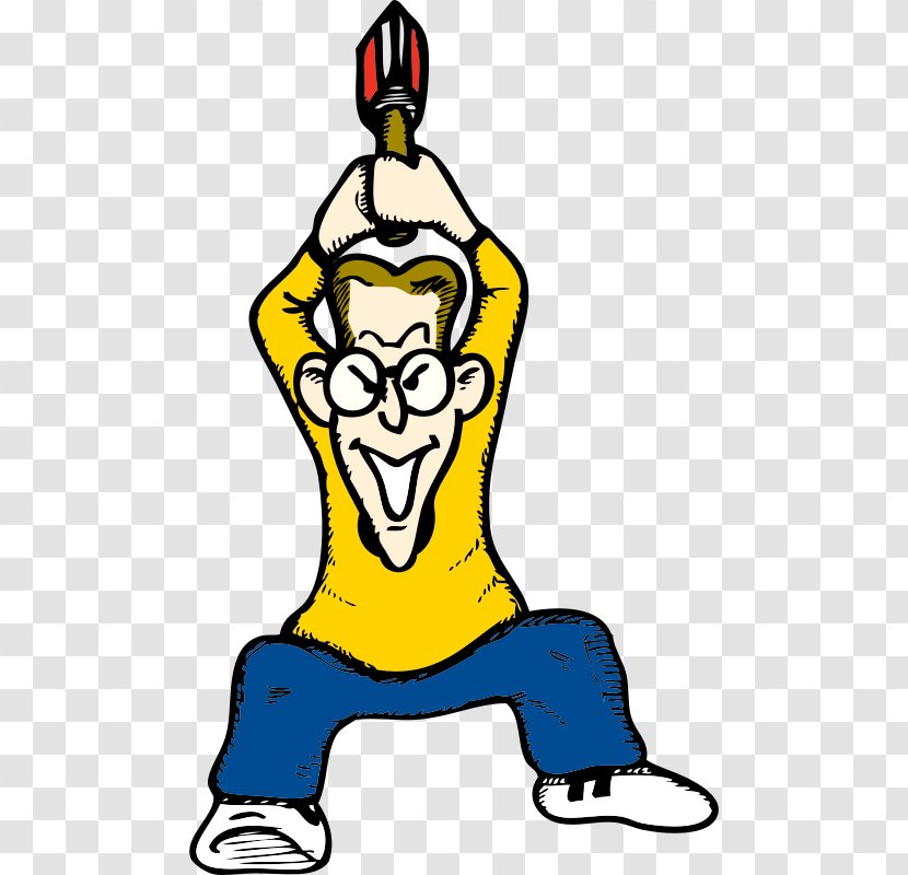 Axe Cartoon Clip Art - Yellow - Angry Man Transparent PNG