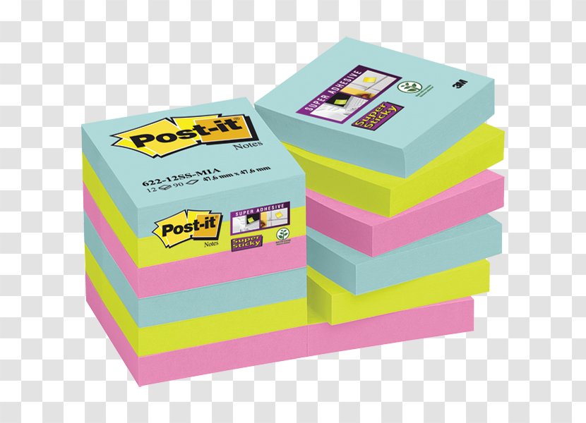 Post-it Note Stationery Adhesive Office Supplies Super Sticky Colour Notes - Box - Article Transparent PNG