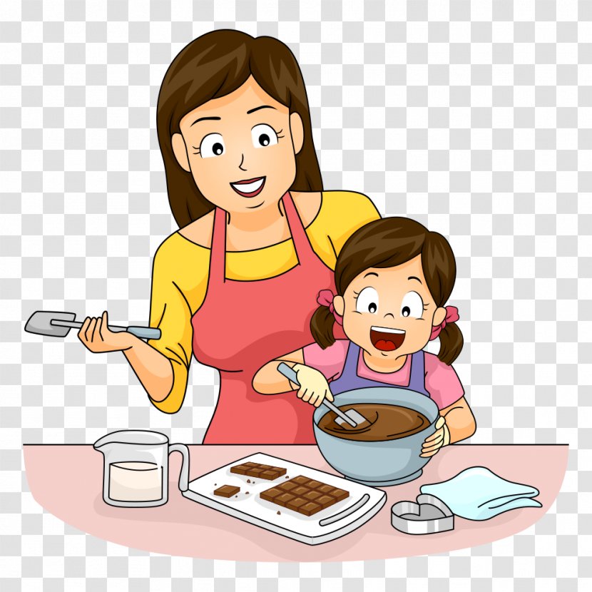 Cooking Mother Baking Clip Art - Professional - And Daughter Make Chocolate Transparent PNG