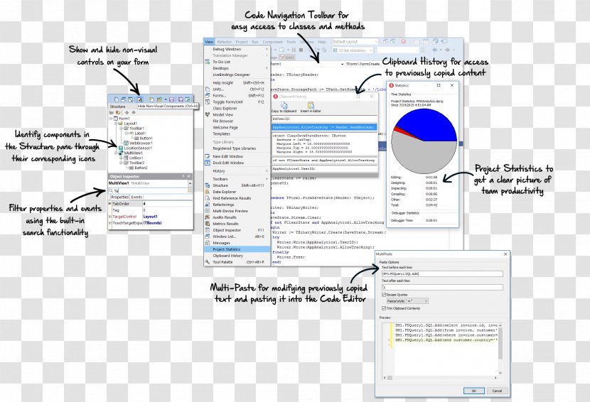 Embarcadero RAD Studio Delphi Computer Software C++Builder Rapid Application Development - Object Pascal - Teechart Transparent PNG