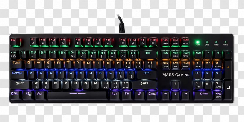 Computer Keyboard Mouse Gaming Tacens USB RGB SWITCH Keypad Color Model - Backlight Transparent PNG