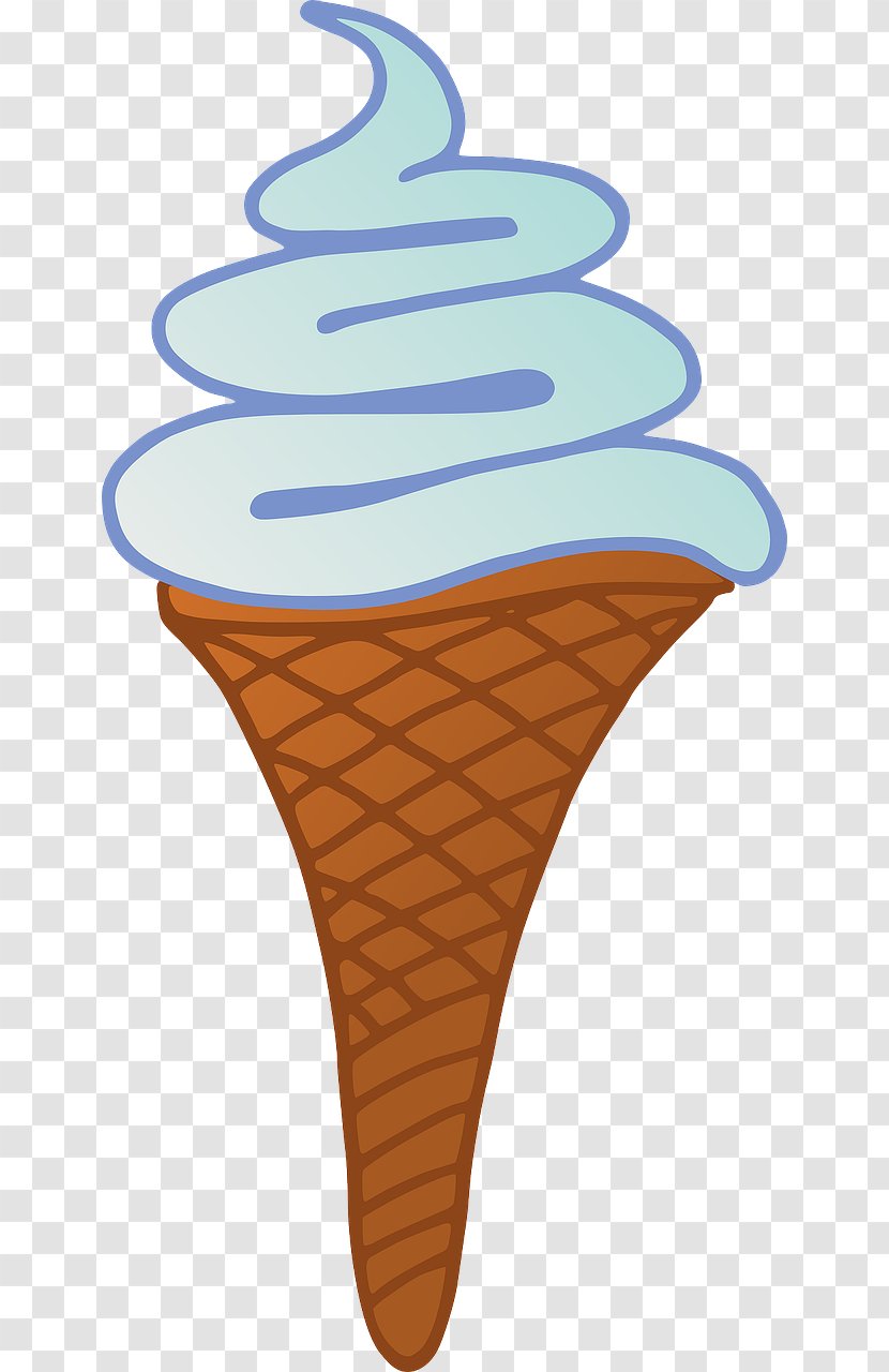 Ice Cream Cone Gelato Clip Art - Soft Serve - Blue Transparent PNG