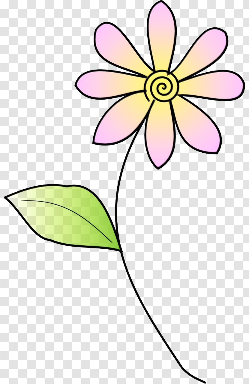 Pink Petal Clip Art Flower Pedicel - Watercolor - Wildflower Plant Stem Transparent PNG