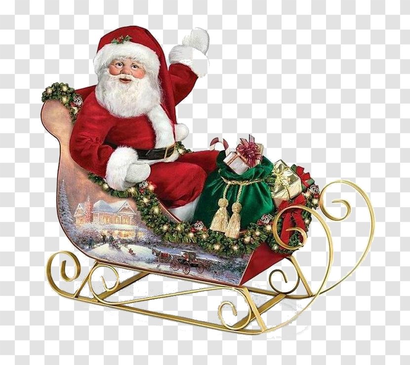 Santa Claus Mickey Mouse Minnie Christmas Ornament Doll - Jolly Old Saint Nicholas - Thomas Kinkade Transparent PNG