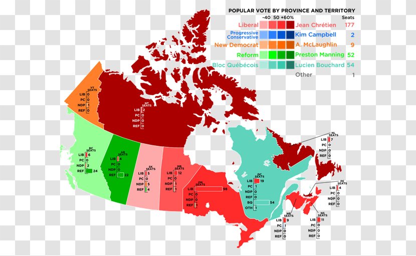 Map Canadian Federal Election, 1993 Province Of Canada Western RR Donnelly Transparent PNG