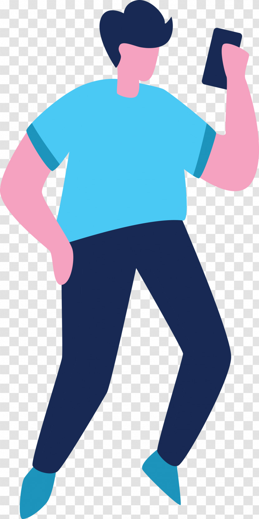 Standing Turquoise Electric Blue Transparent PNG
