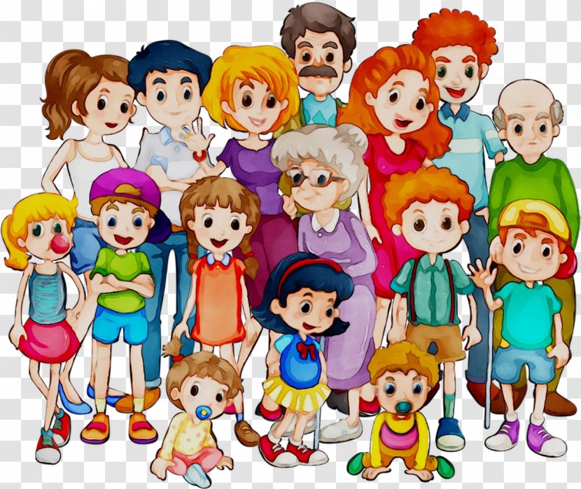 Clip Art Drawing Extended Family Image - Social Group - Cartoon Transparent  PNG