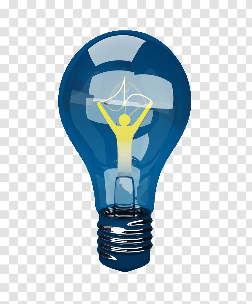 Incandescent Light Bulb Electric Lamp - Creativity - Blue Villain Transparent PNG