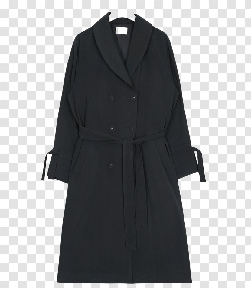 Trench Coat Overcoat Sleeve Dress Black M Transparent PNG