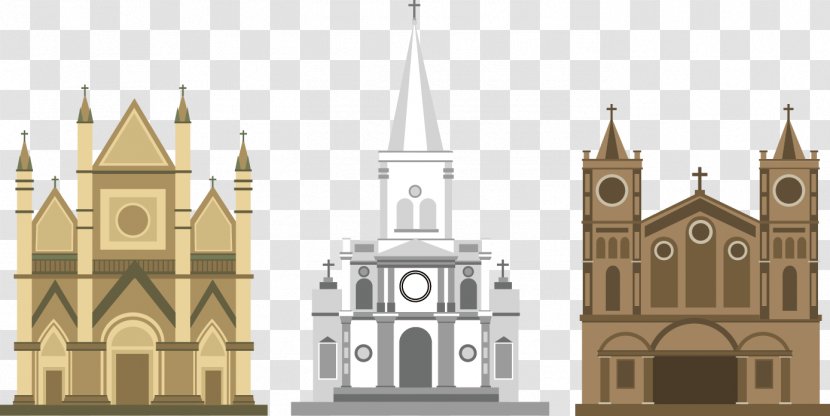 Euclidean Vector Download Icon - Place Of Worship - Painted Gothic Architecture Transparent PNG
