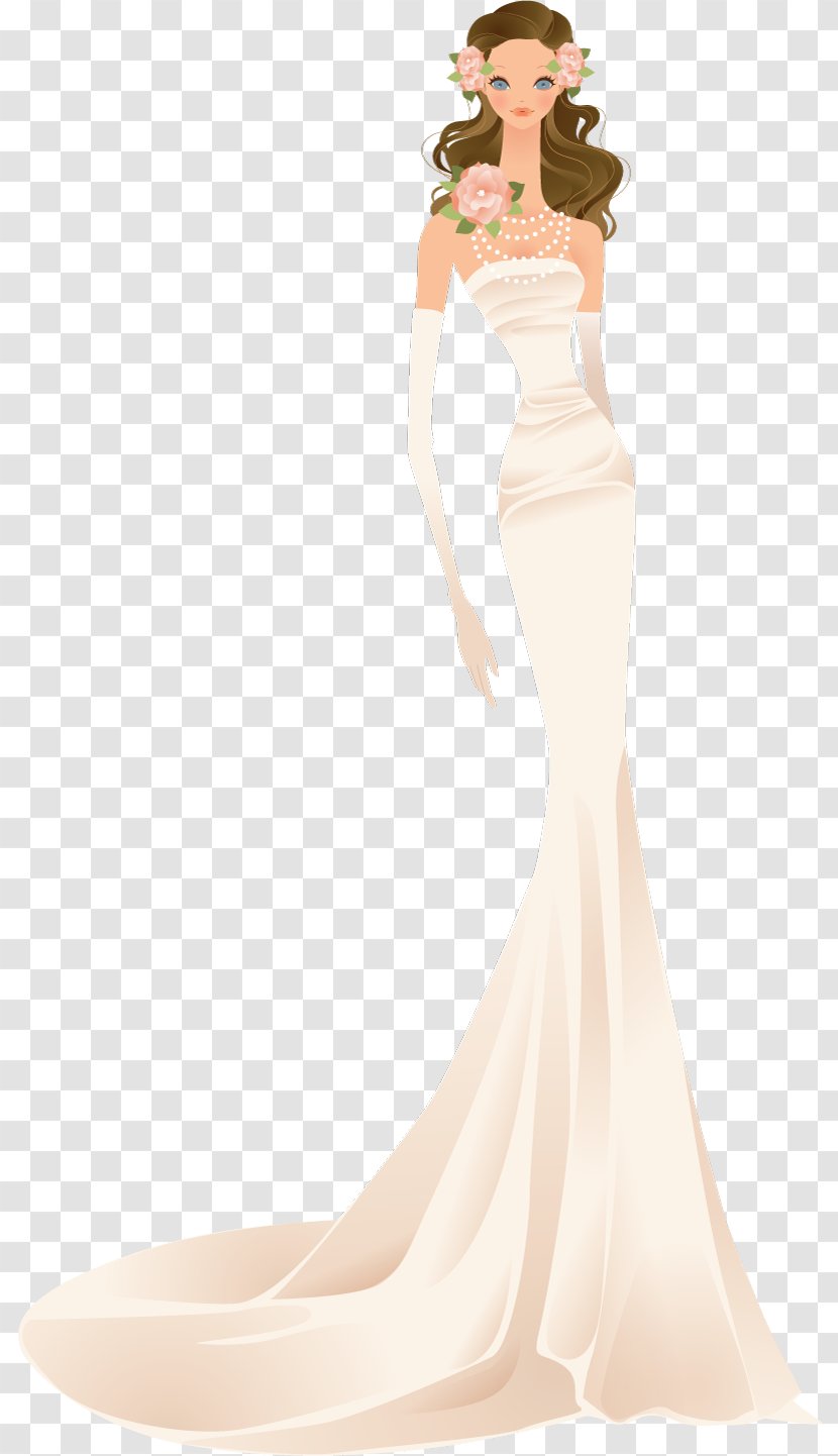 Contemporary Western Wedding Dress Model Google Images - Cartoon - White Bride Vector Transparent PNG