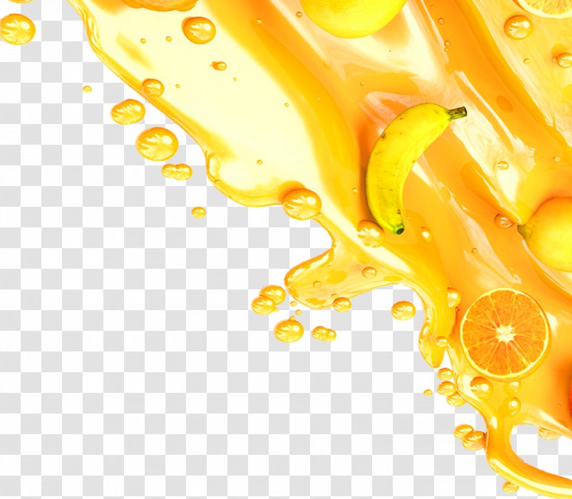Orange Juice Yellow Wallpaper - Banana Lemon Background Transparent PNG