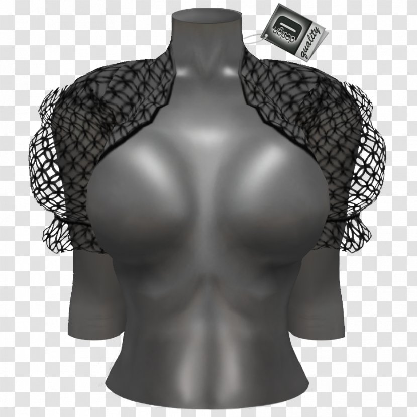 Shoulder Sleeve Pattern Black M - Silver Mesh Blouse Transparent PNG