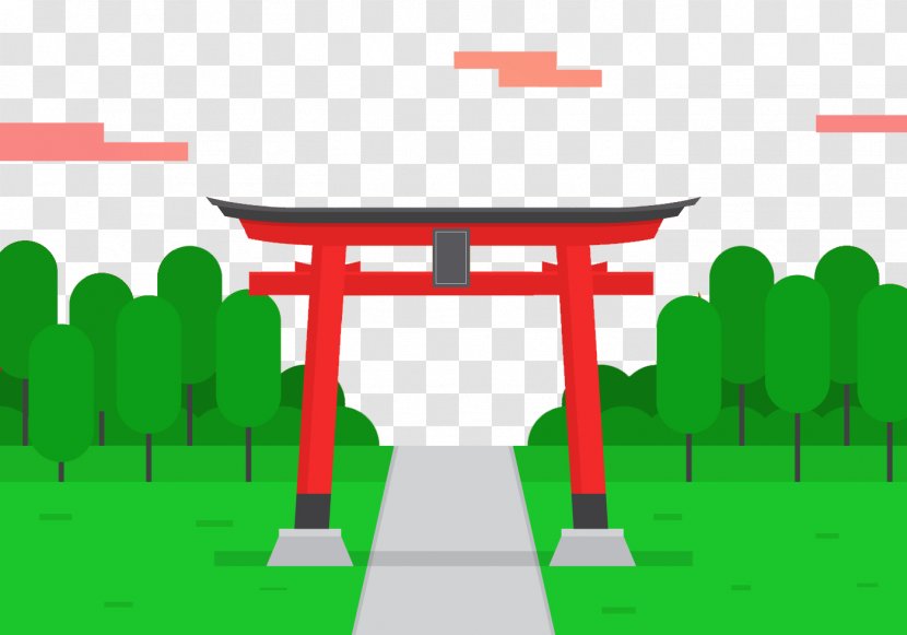 Thepix Euclidean Vector Torii - Red - Cartoon Collection Temple Transparent PNG