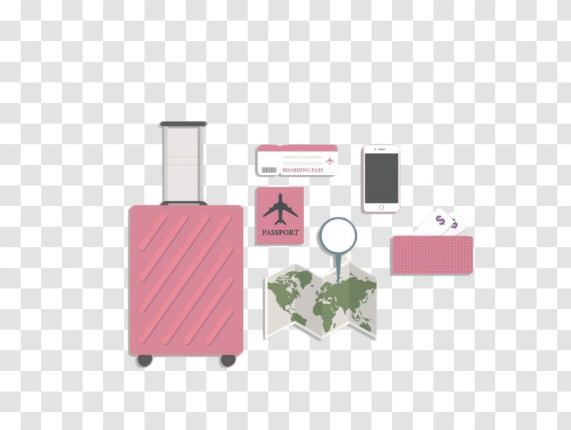 Travel Suitcase Euclidean Vector Baggage Icon - Rectangle - Pink Luggage Transparent PNG