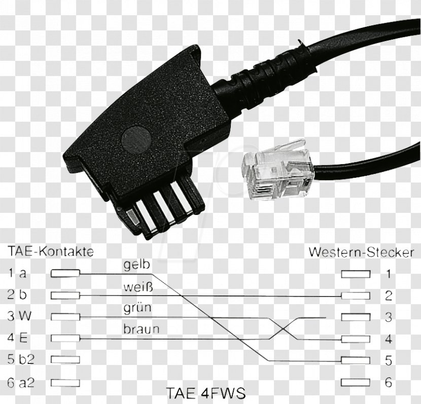 TAE Connector Registered Jack Fritz!Box Telefonkabel Digital Subscriber Line - Stecker Transparent PNG