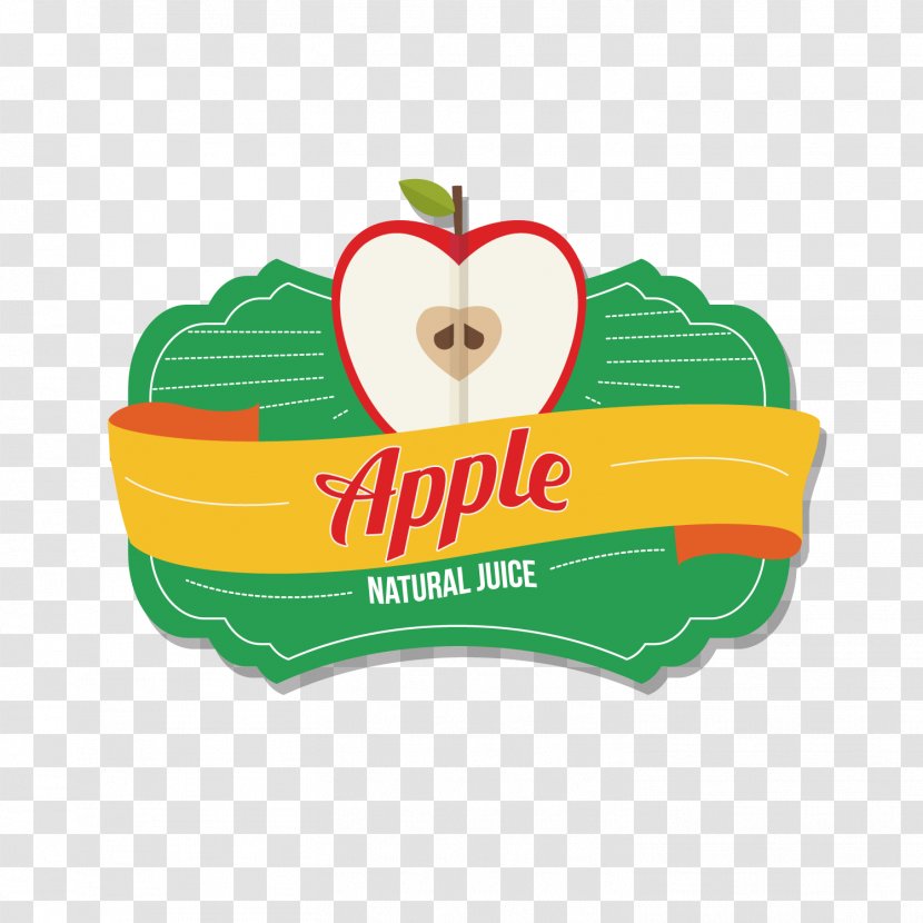 Apple Juice Label Fruit - Vector Transparent PNG