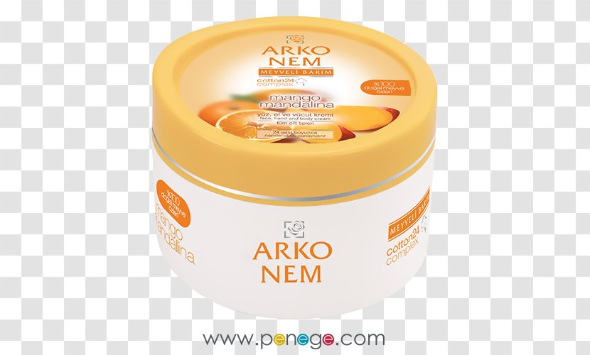 Cream Arko Moisturizer Cosmetics Face - Human Body - Mango Transparent PNG