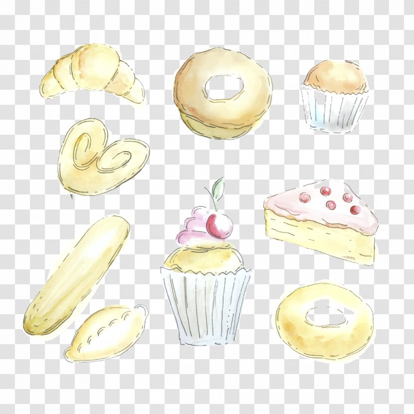 Doughnut Croissant Cupcake Cream Bun Bread - Cake - Vector Transparent PNG