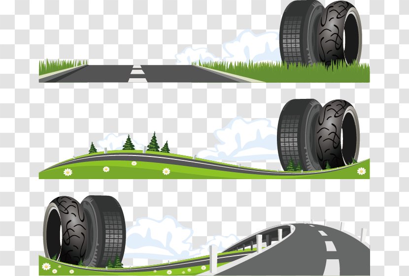 Royalty-free Road Clip Art - Vehicle - Tire Vector Image Transparent PNG
