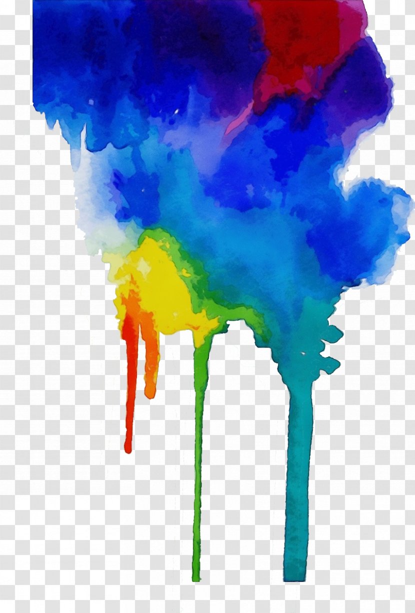 Watercolor Paint Electric Blue - Wet Ink Transparent PNG