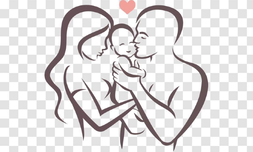 Drawing Infant Family - Heart Transparent PNG