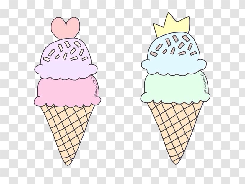 Ice Cream Cones Tumblr Drawing - Cone Transparent PNG