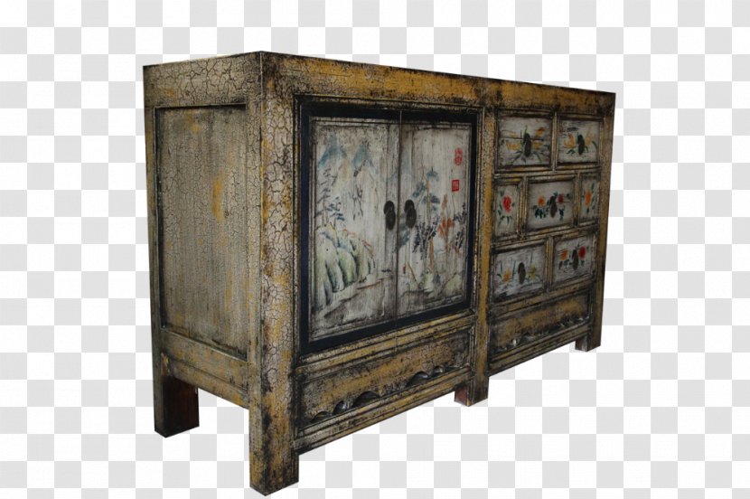 Furniture Buffets & Sideboards Wood Drawer Antique - Hand Painted Transparent PNG