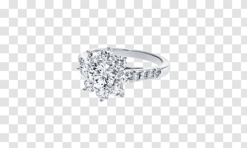 Engagement Ring Diamond Harry Winston, Inc. Jewellery - Platinum Safflower Three Dimensional Transparent PNG