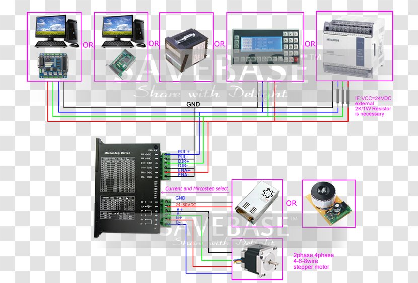 Stepper Motor Wiring Diagram Electric Controller - Current - Doorplate Transparent PNG