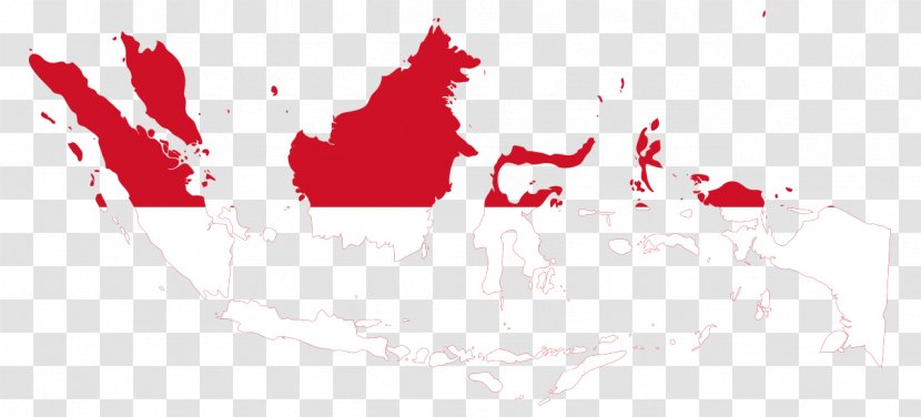 Flag Of Indonesia Brunei Map - Heart Transparent PNG