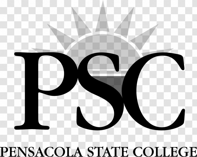 Pensacola State College Logo Brand Font - Black And White - Design Transparent PNG