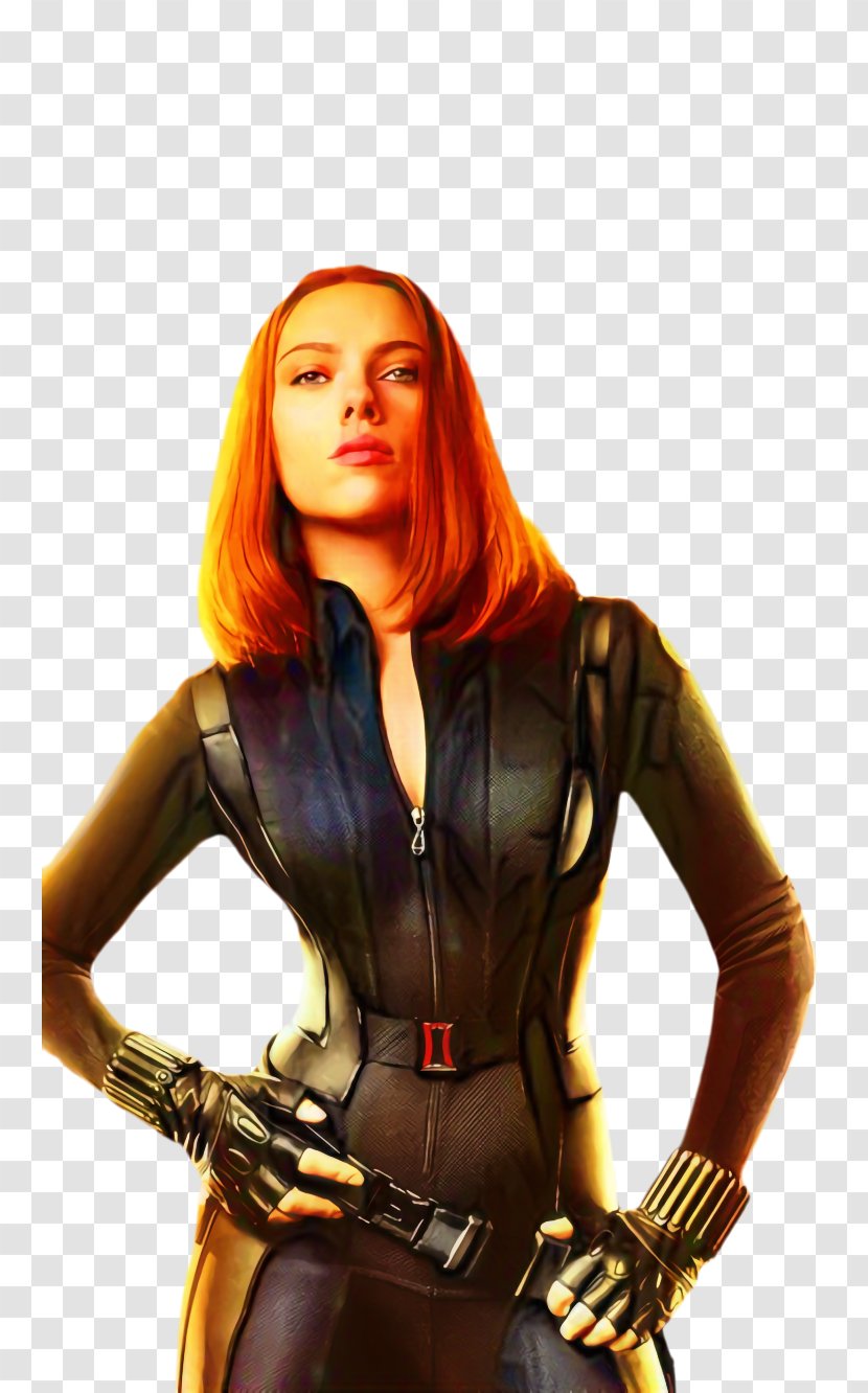 Scarlett Johansson Black Widow Spider-Man Latex Clothing Brown Hair Transparent PNG