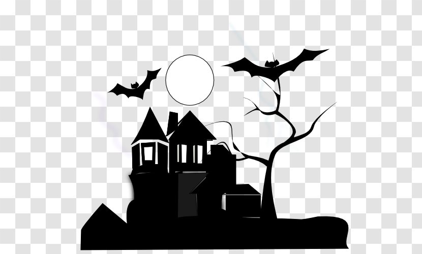 White House Haunted Attraction Black And Clip Art - Monochrome - Clipart Transparent PNG