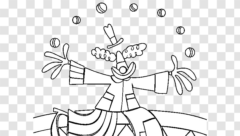 Drawing Clown Juggling Circus Coloring Book - Watercolor - Pages Transparent PNG