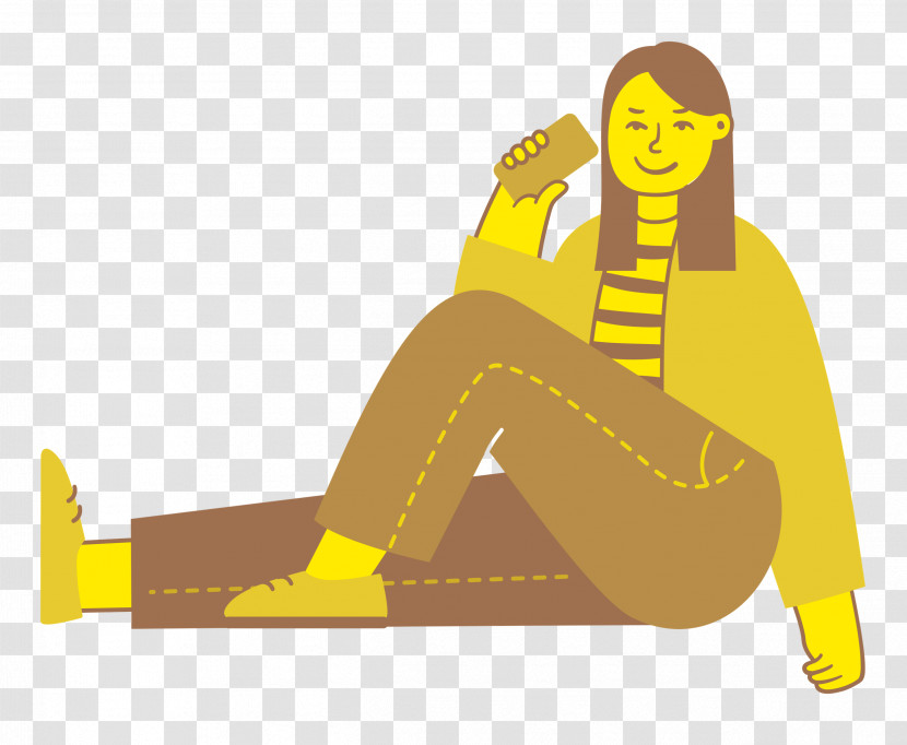 Sitting On Floor Sitting Woman Transparent PNG