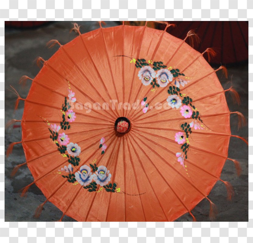 Bagan Shwe Sar Pathein Umbrella Handicraft - Orange Transparent PNG