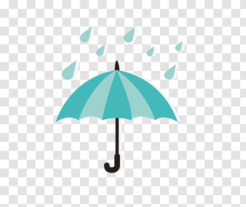 Weather Forecasting - Climate - Cartoon Blue Umbrella Raindrops Transparent PNG
