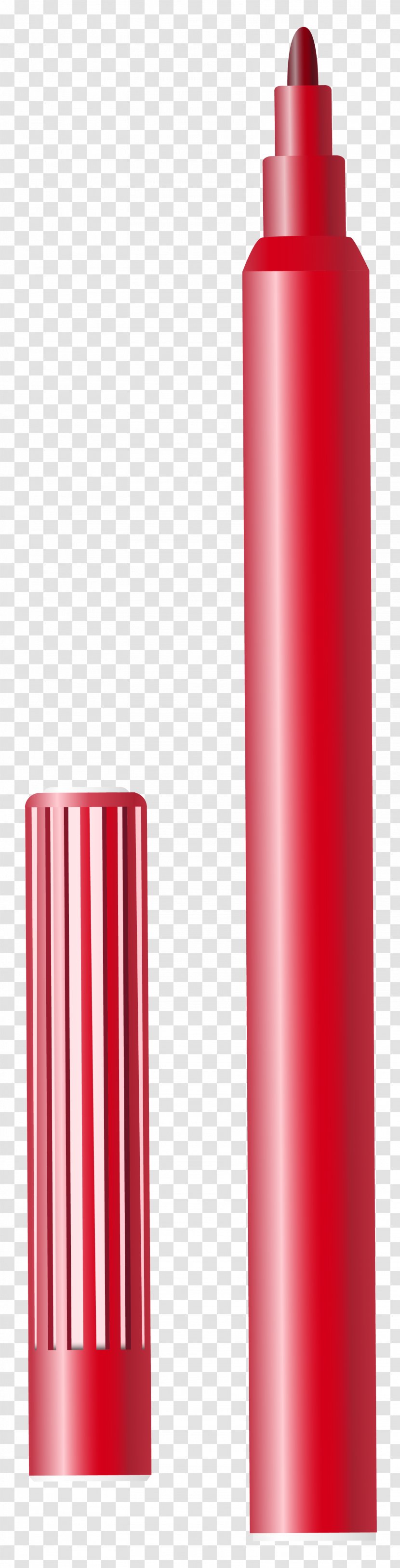 Marker Pen Pencil Clip Art - Bottle - Red Felt Tip Clipart Image Transparent PNG