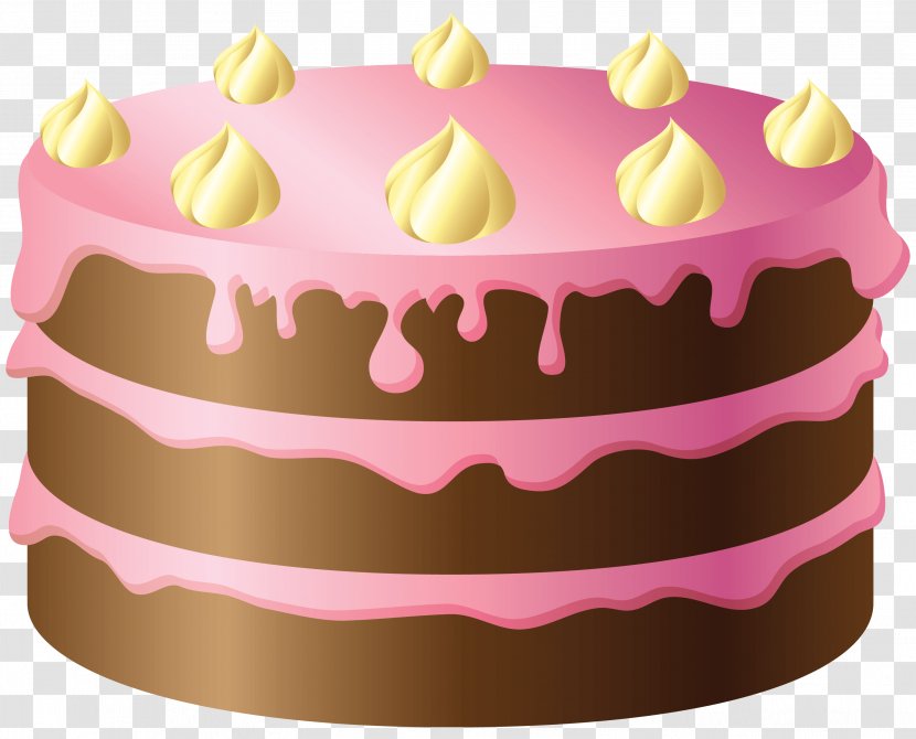 Birthday Cake Chocolate Cupcake Ice Cream Clip Art - Pink Transparent PNG
