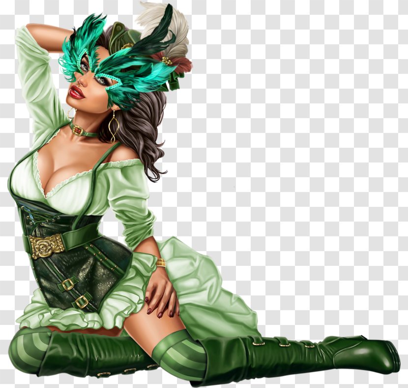 Woman Mask Mardi Gras - Fictional Character Transparent PNG