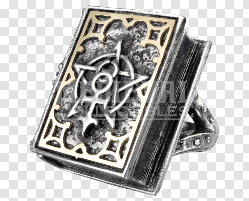 Ring Pentagram Alchemy Symbol Amulet - Metal - Magic Book Transparent PNG