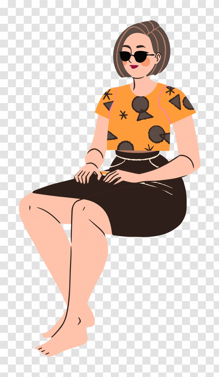 Sitting Girl Woman Transparent PNG