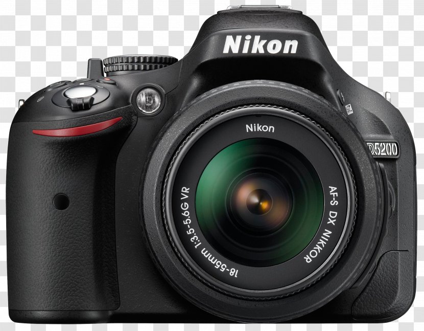 Nikon D5200 Canon EF-S 18–55mm Lens Digital SLR AF-S DX Zoom-Nikkor 18-55mm F/3.5-5.6G - Single Reflex Camera Transparent PNG