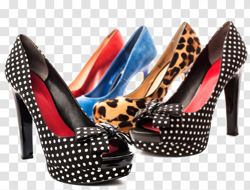 Polka Dot High-heeled Footwear Court Shoe Stock Photography - Basic Pump - Ladies High Heels Transparent PNG