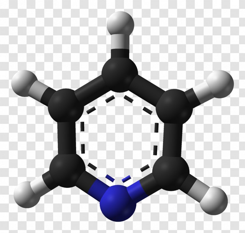 2-Methylpyridine Jmol Molecule Chemical Formula - Ballandstick Model - Piridien Transparent PNG